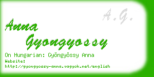 anna gyongyossy business card